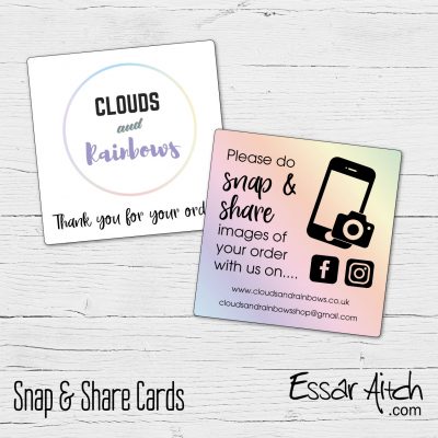 Snap & Share / Tag Us Cards